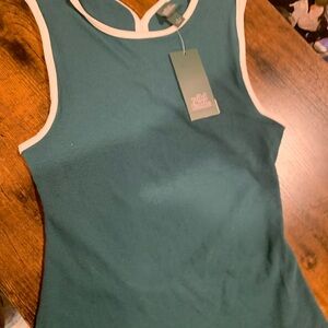 Wild Fable Teal Tank Top with White Trim